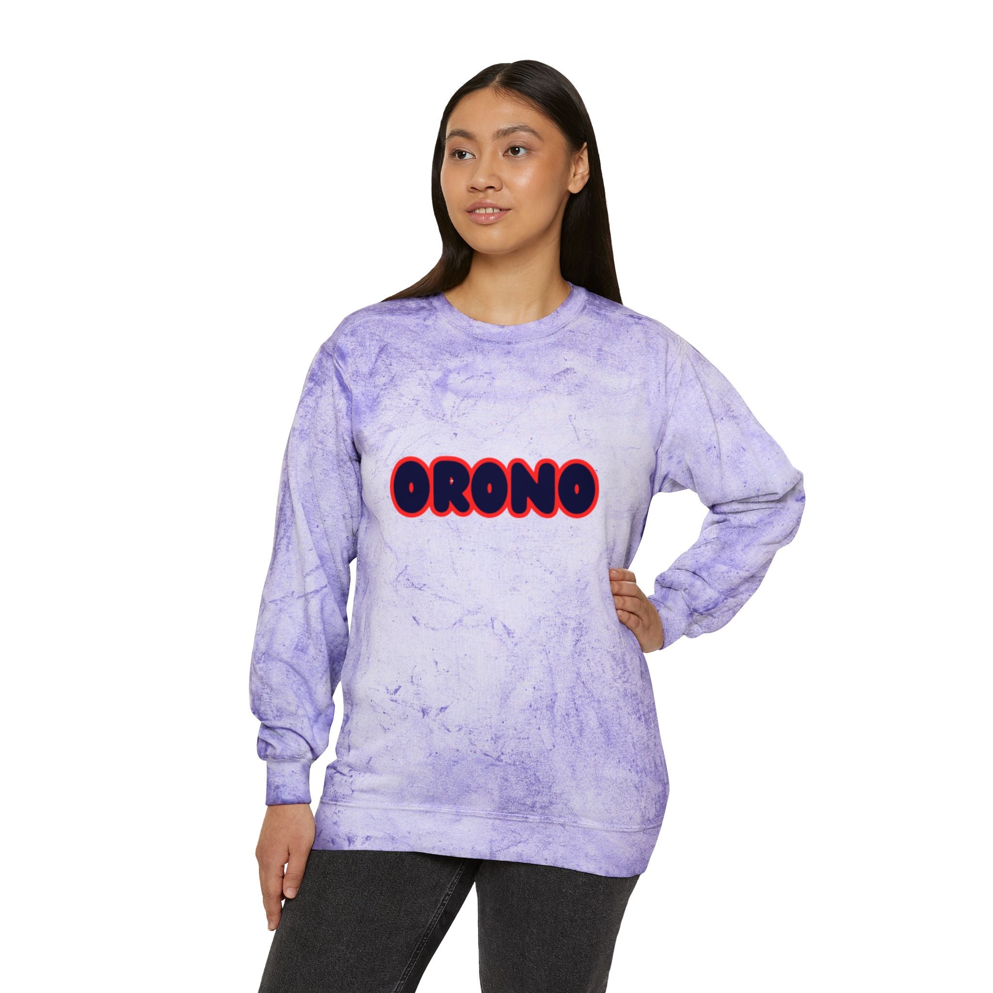 Orono Spartans Color Blast Crewneck Sweatshirt for a Vibrant Vibe, Unisex Tie-Dye Fashion