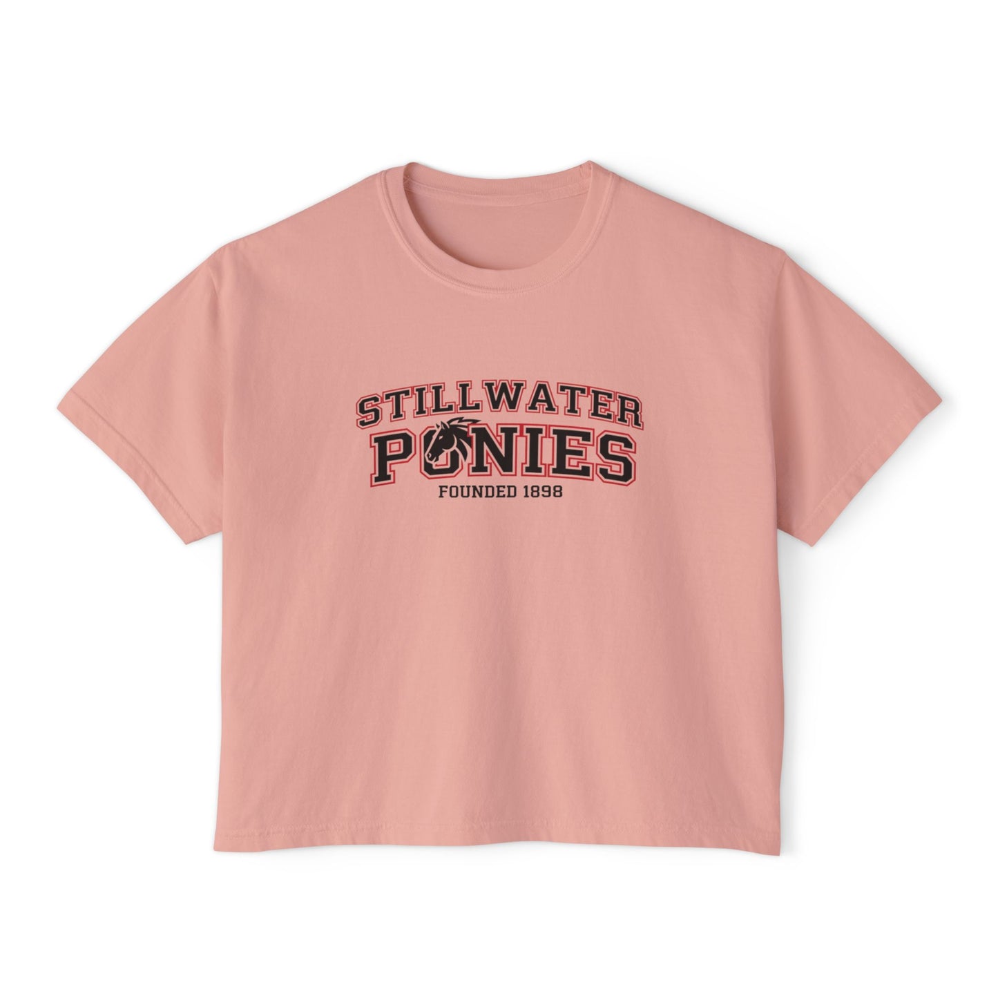 Stillwater Ponies Graphic Boxy Tee for Women - Casual Stylish Top