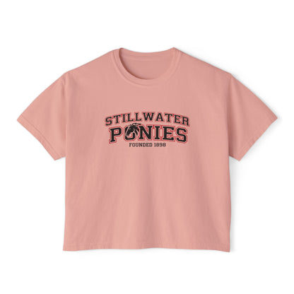 Stillwater Ponies Graphic Boxy Tee for Women - Casual Stylish Top