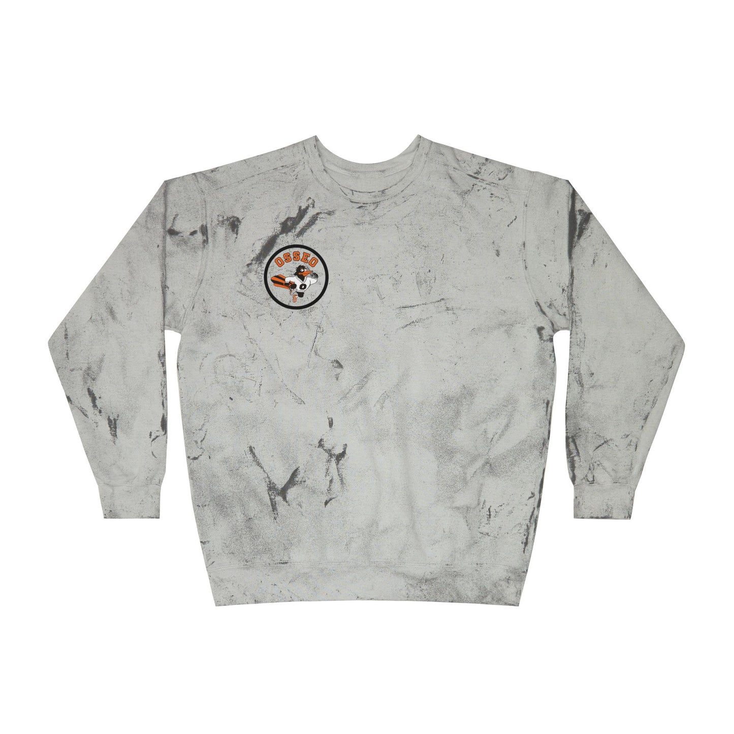 Osseo Orioles Color Blast Crewneck Sweatshirt for a Vibrant Vibe, Unisex Tie-Dye Fashion