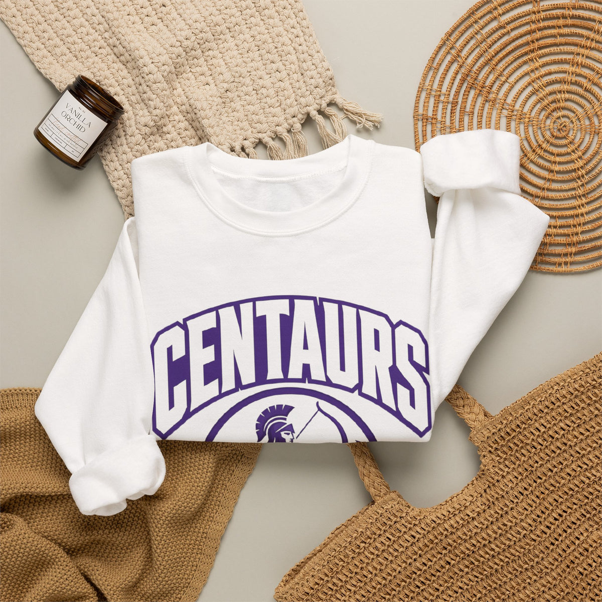 Brooklyn Center Centaurs White Logo Sweatshirt
