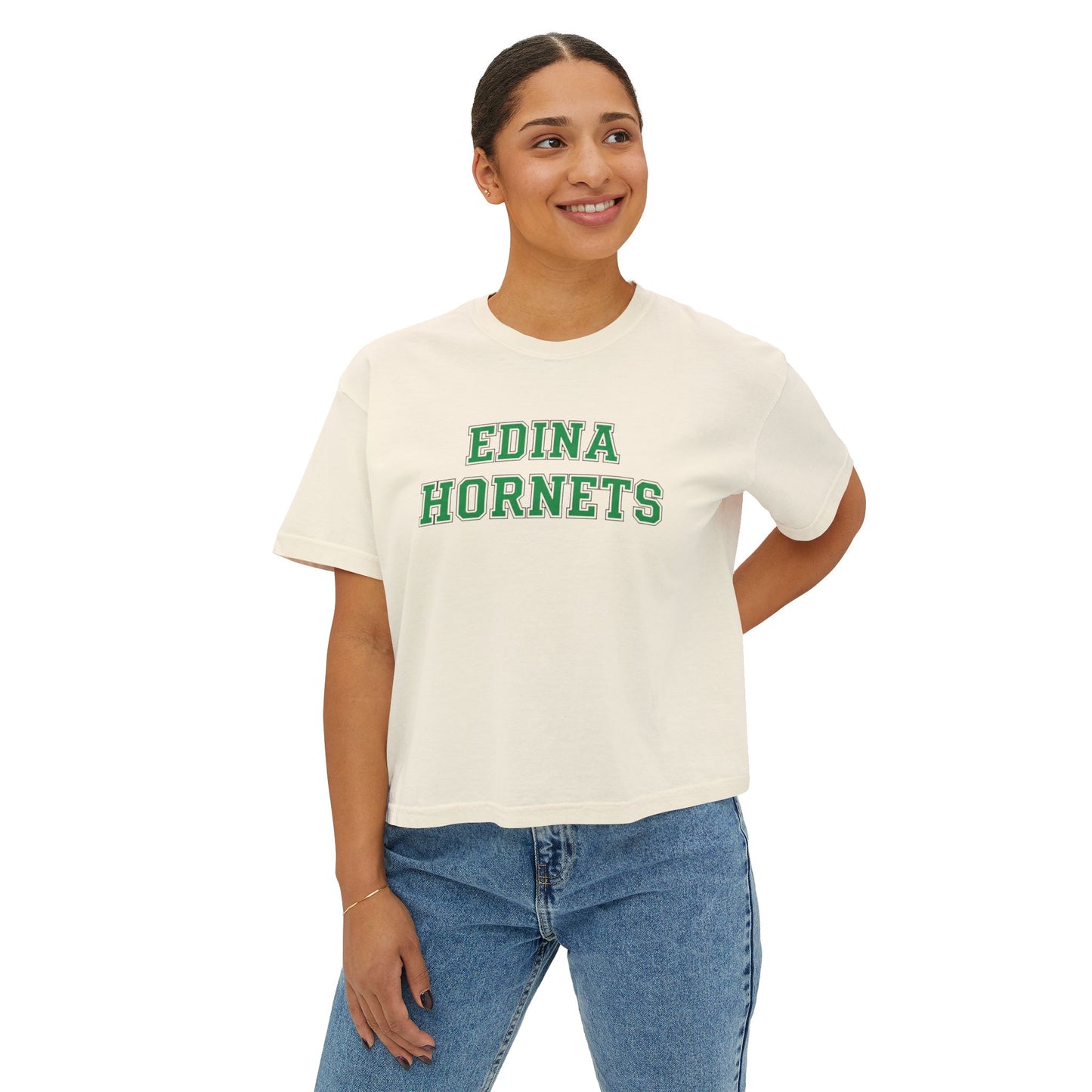 Edina Hornets Women's Boxy Tee - Casual Chic Vintage Style Top