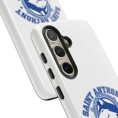Saint Anthony Huskies Tough Phone Case — Protective White Phone Cover with Husky Logo