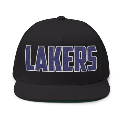 Minneapolis Southwest Lakers Embroidered Flat Bill Cap — Retro Varsity Patch Snapback