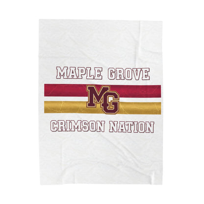 Maple Grove Crimson Nation Velveteen Plush Blanket