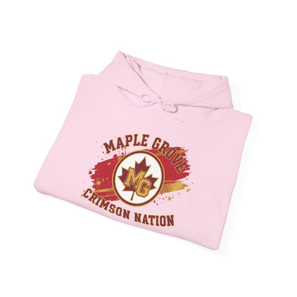 Maple Grove Crimson Unisex Heavy Blend™ Hooded Sweatshirt - Cozy and Stylish for School Spirit