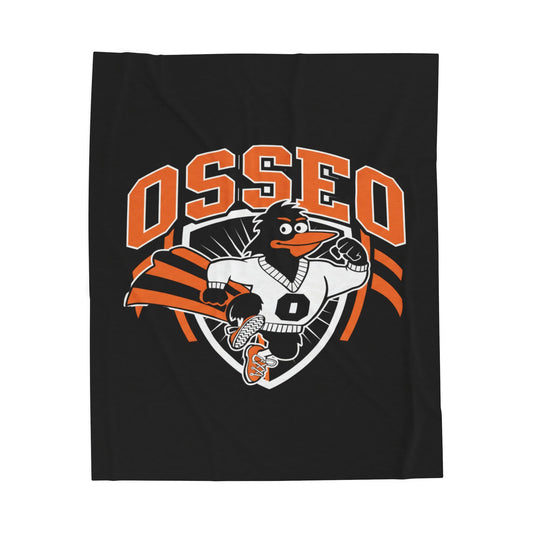 Osseo Orioles Cozy Velveteen Plush Blanket - Perfect for Relaxation and Home Decor