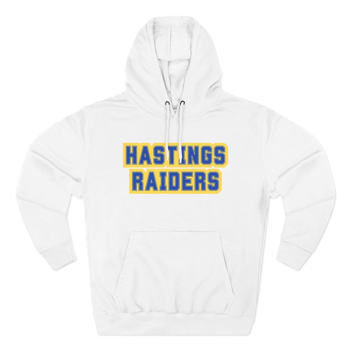 Hastings Raiders Hoodie — Collegiate Pullover with Bold Varsity Text