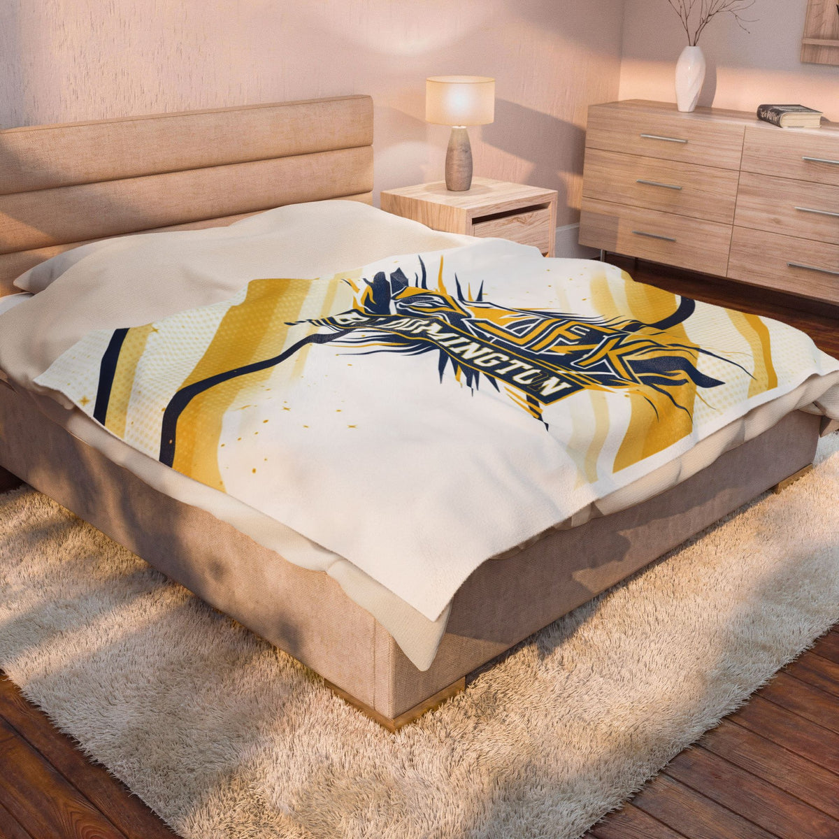 Bloomington Kennedy Eagles Cozy Velveteen Plush Blanket - Perfect for Relaxation and Home Decor
