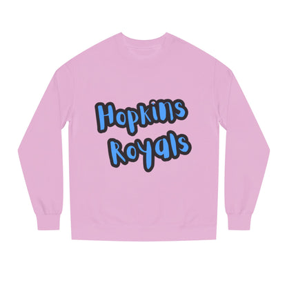 Hopkins Royals Crewneck Sweatshirt — Blue Bubble Letter School Spirit