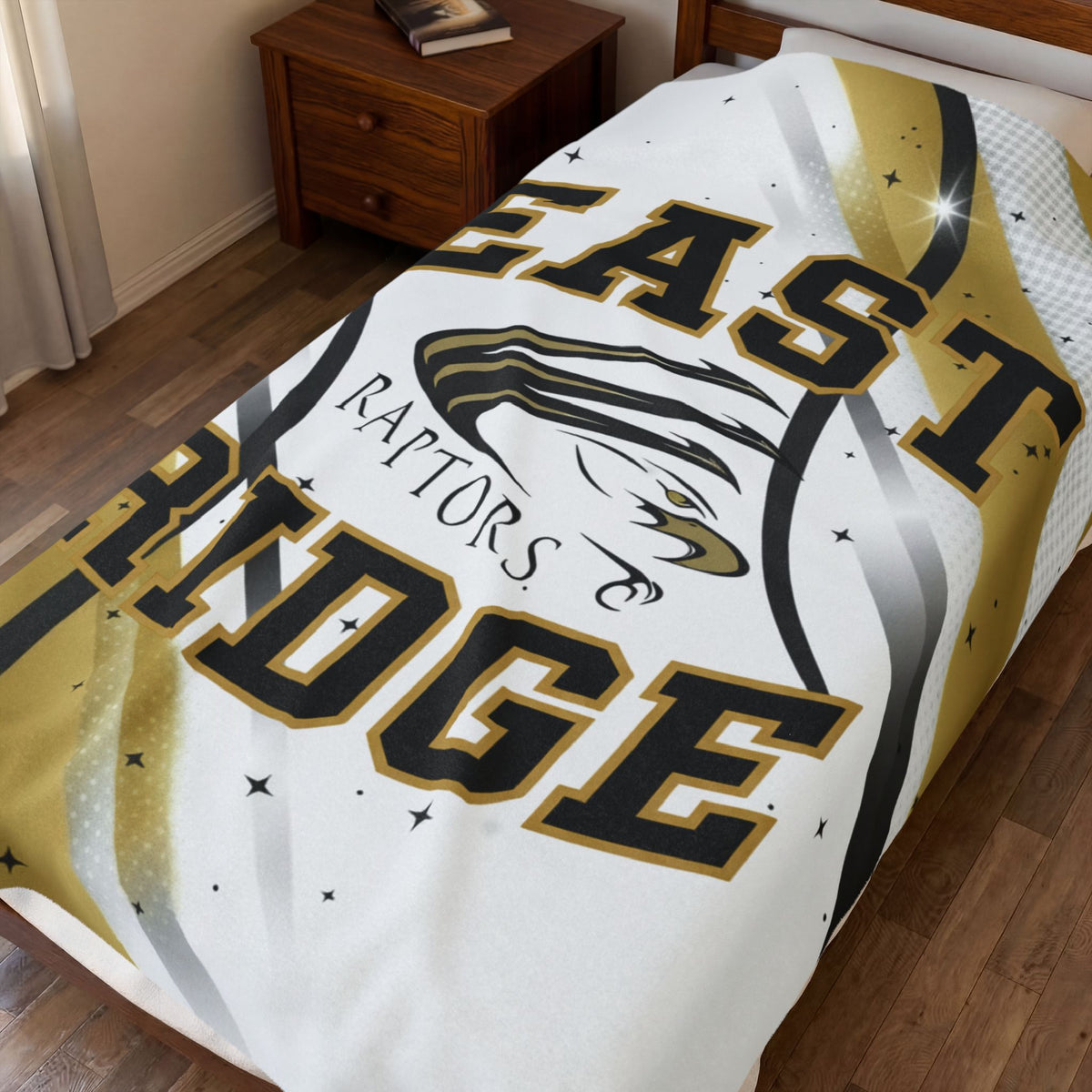East Ridge Cozy Raptors Velveteen Blanket