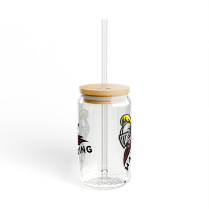 Harding Knights 16oz Sipper Glass with Straw - Stylish Drinkware for Fans