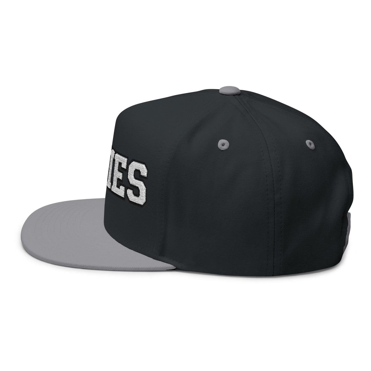 Stillwater Ponies Embroidered White Text Flat Bill Cap — School Spirit Snapback