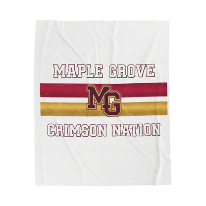 Maple Grove Crimson Nation Velveteen Plush Blanket