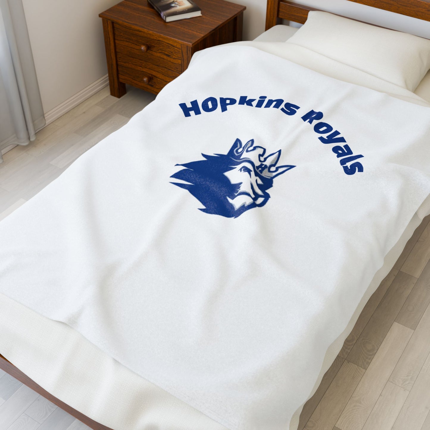 Hopkins Royals Velveteen Plush Blanket - Soft Cozy Throw for Game Day and Home Decor
