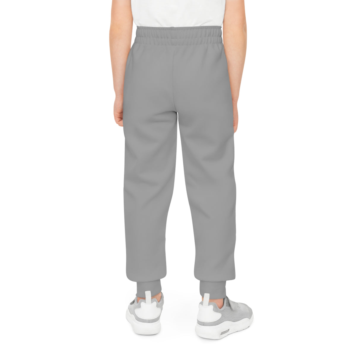 Tartan Youth Joggers —Grey Athletic Sweatpants with Vertical 'TARTAN' Side Print