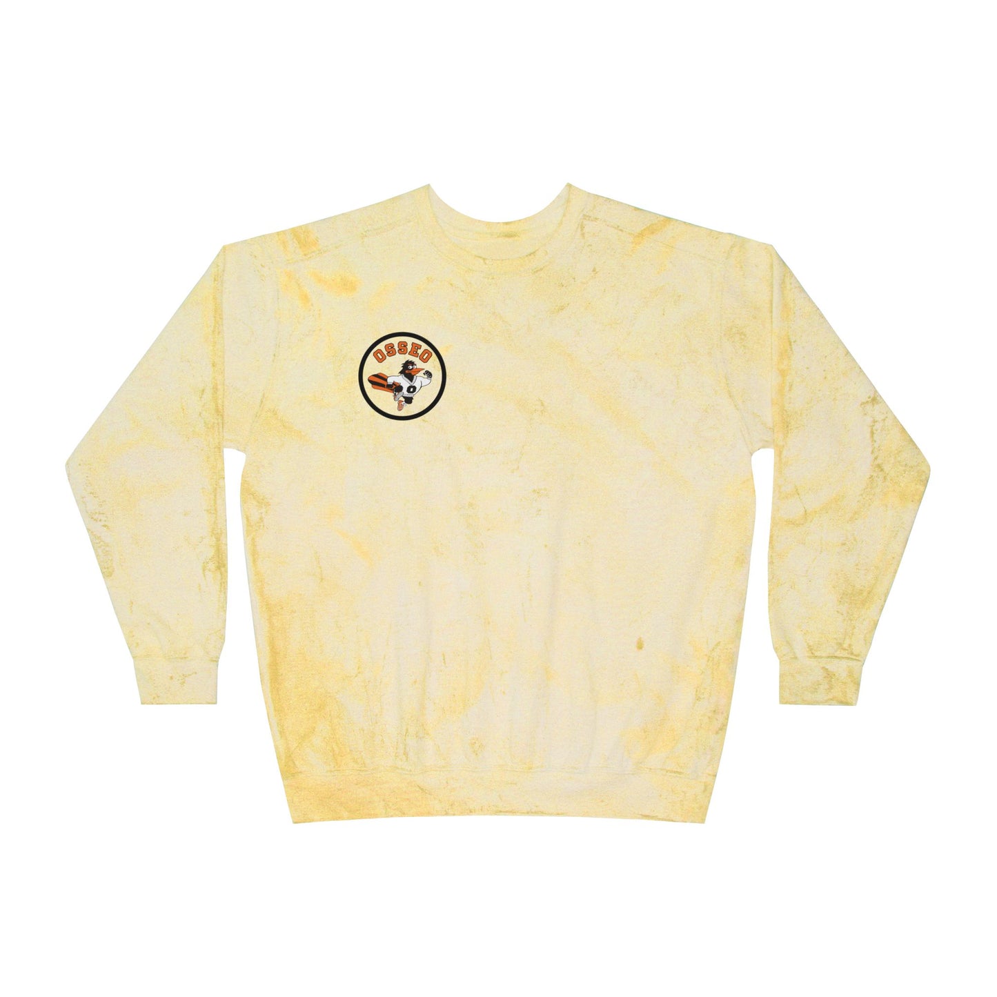 Osseo Orioles Color Blast Crewneck Sweatshirt for a Vibrant Vibe, Unisex Tie-Dye Fashion