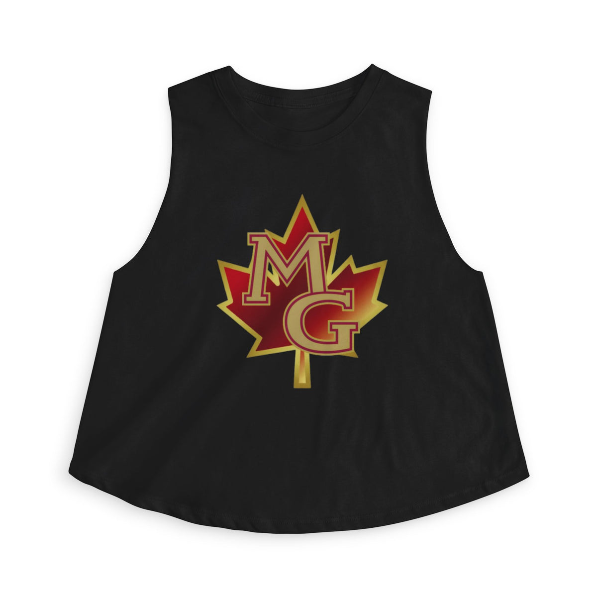 Maple Grove Crimson Crop Top — Retro Script Athletic Women's Tank