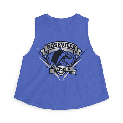 Roseville Raiders Women’s Crop Top – Vintage Mascot Athletic Tank