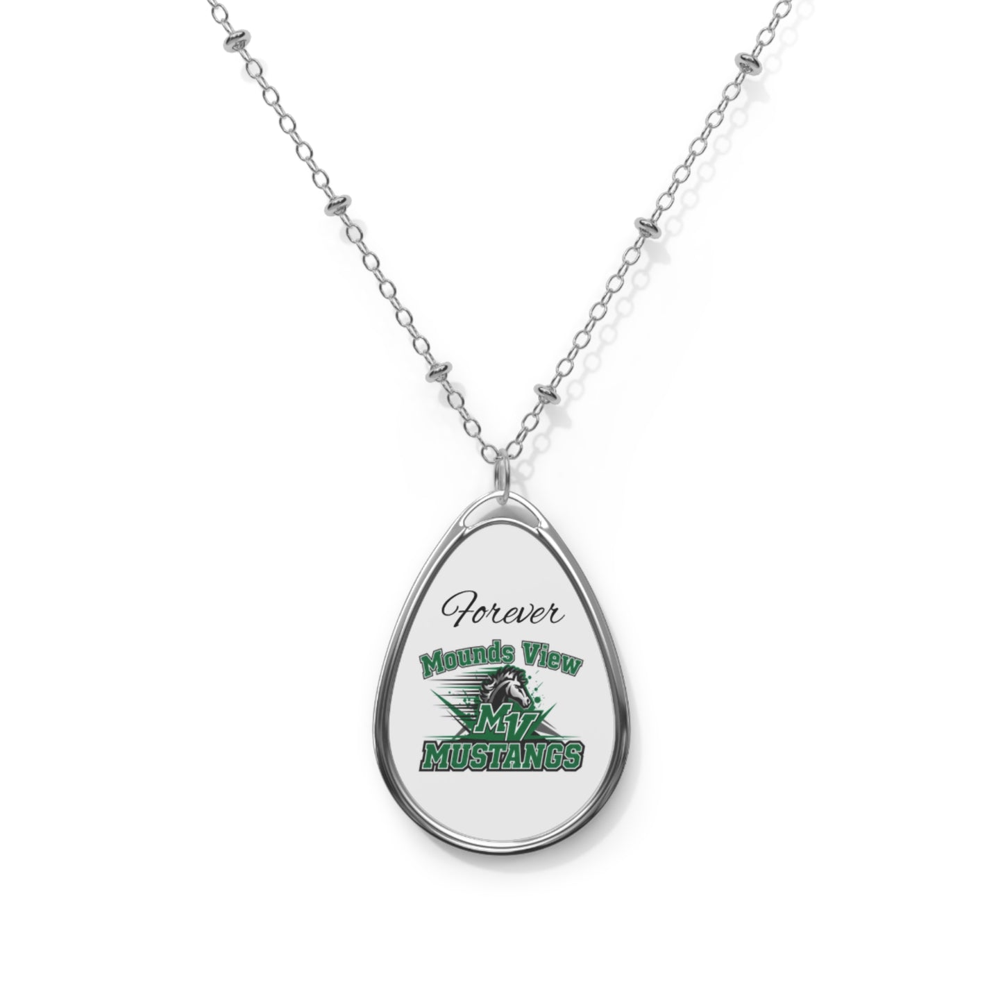 Mounds View Mustangs Oval "Forever" Necklace