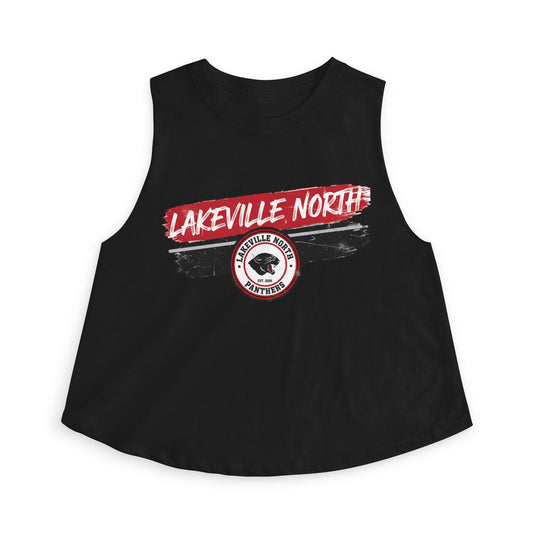 Lakeville North Panthers Crop Top — Retro Script Athletic Women's Tank