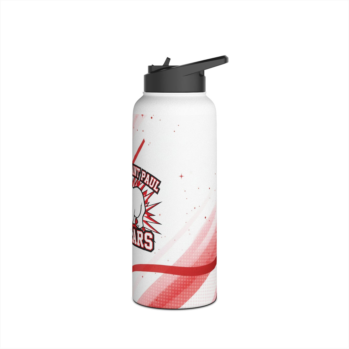 North Saint Paul Polars Stainless Steel Water Bottle - Insulated Sports Bottle with Polar Bear Logo