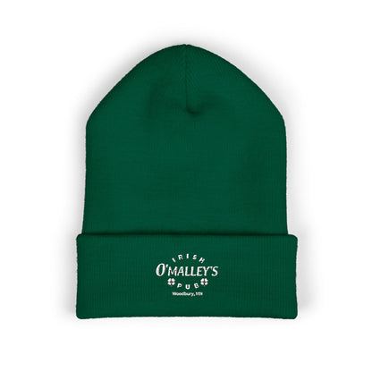 Embroidered 'O'Malley’s Irish Pub' Cuffed Beanie – St. Patrick’s Shamrock Winter Hat