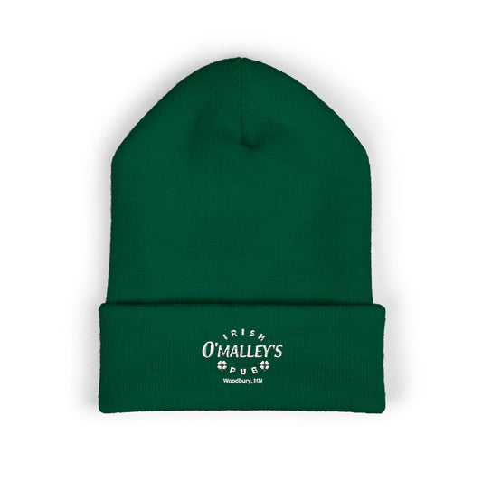 Embroidered 'O'Malley’s Irish Pub' Cuffed Beanie – St. Patrick’s Shamrock Winter Hat