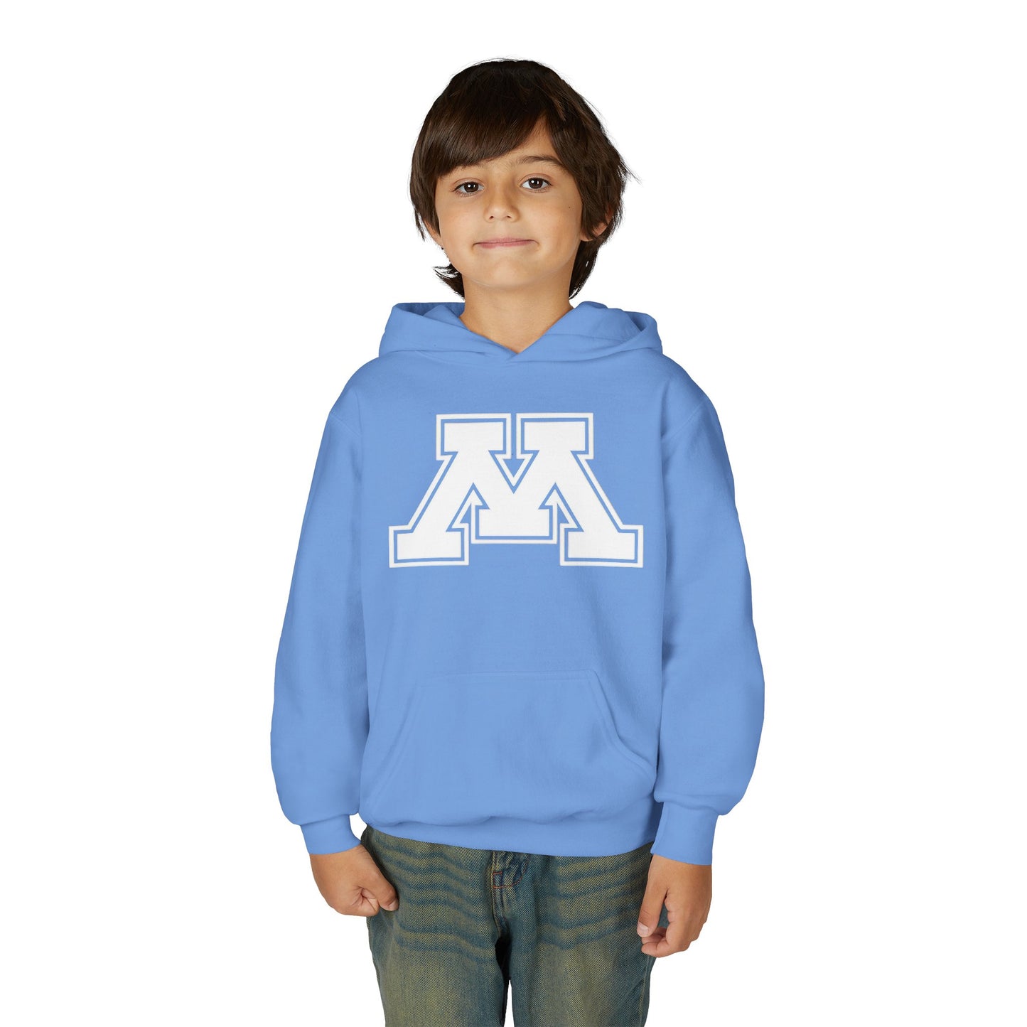 Minnetonka Skippers White M Logo Youth Sporty Hoodie
