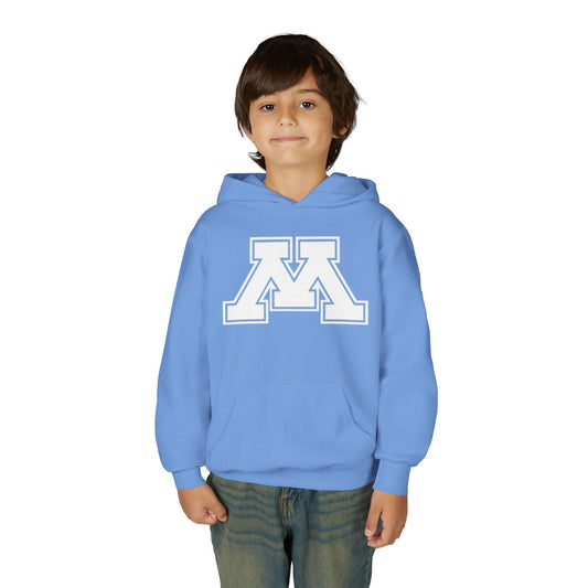 Minnetonka Skippers White M Logo Youth Sporty Hoodie