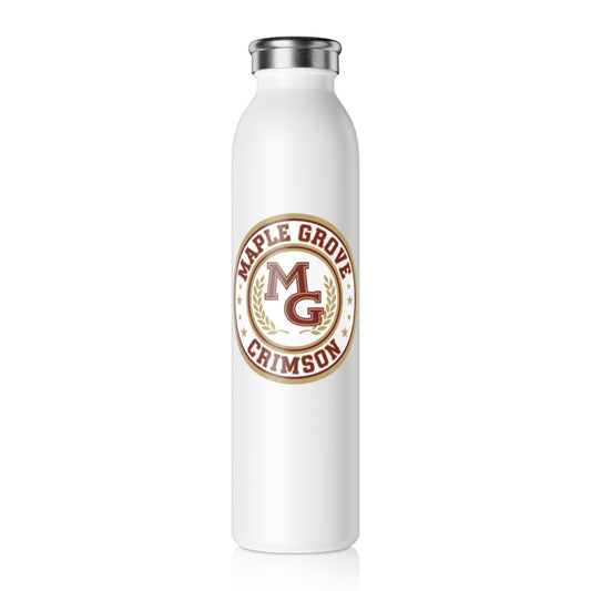 Slim Water Bottle — Maple Grove Crimson MG Logo Stainless Steel Bottle