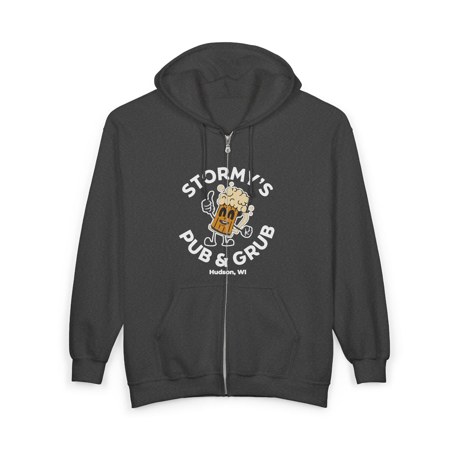 Stormy’s Pub & Grub Zip Hoodie — Vintage Bar Logo Full-Zip Sweatshirt