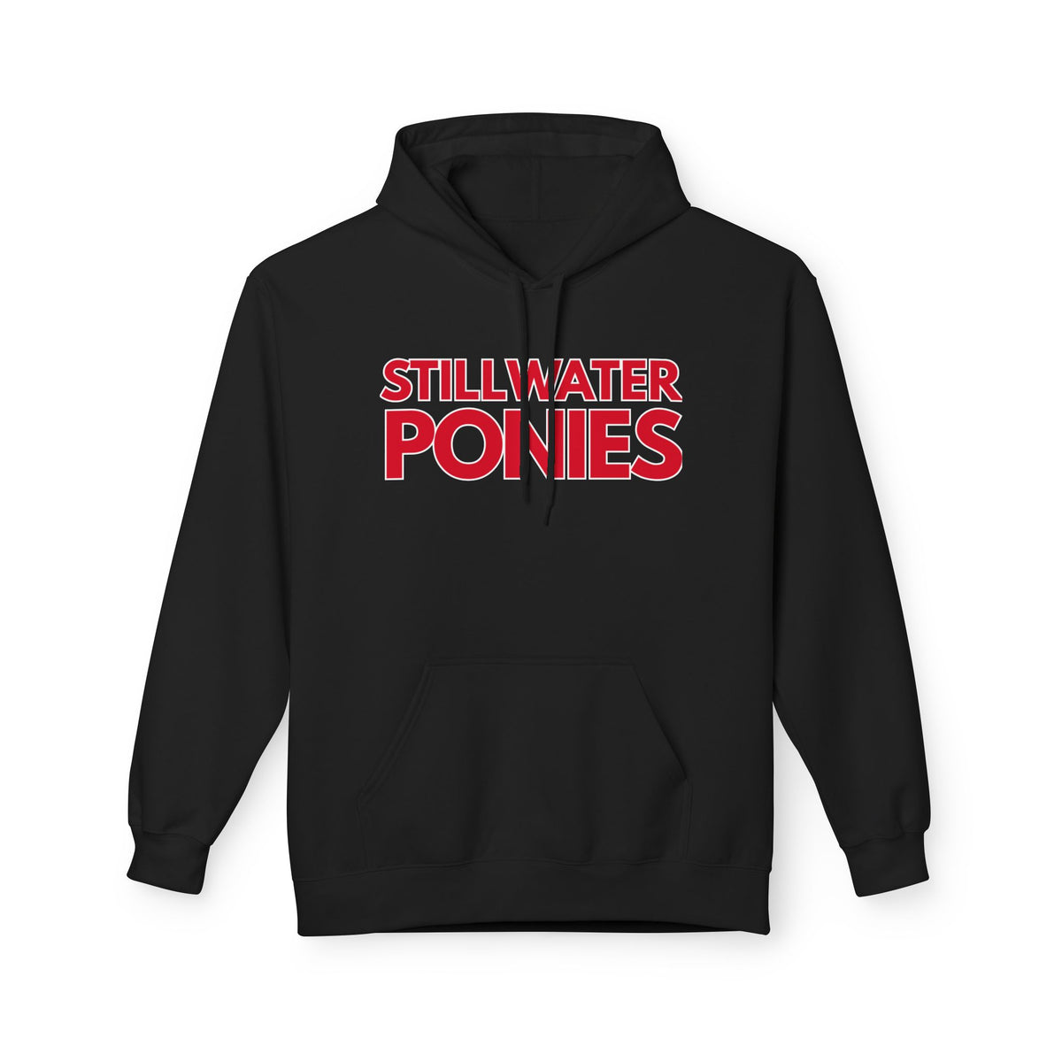 Stillwater Ponies Hoodie — Retro Red Team Logo Pullover