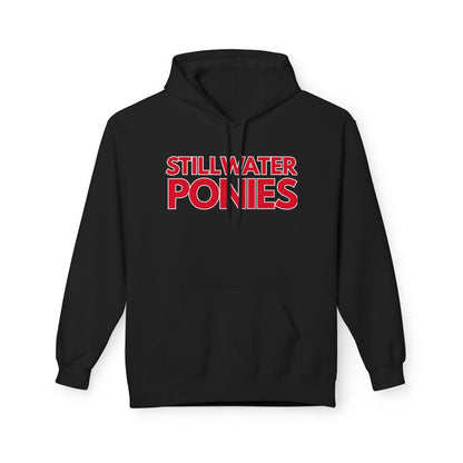 Stillwater Ponies Hoodie — Retro Red Team Logo Pullover