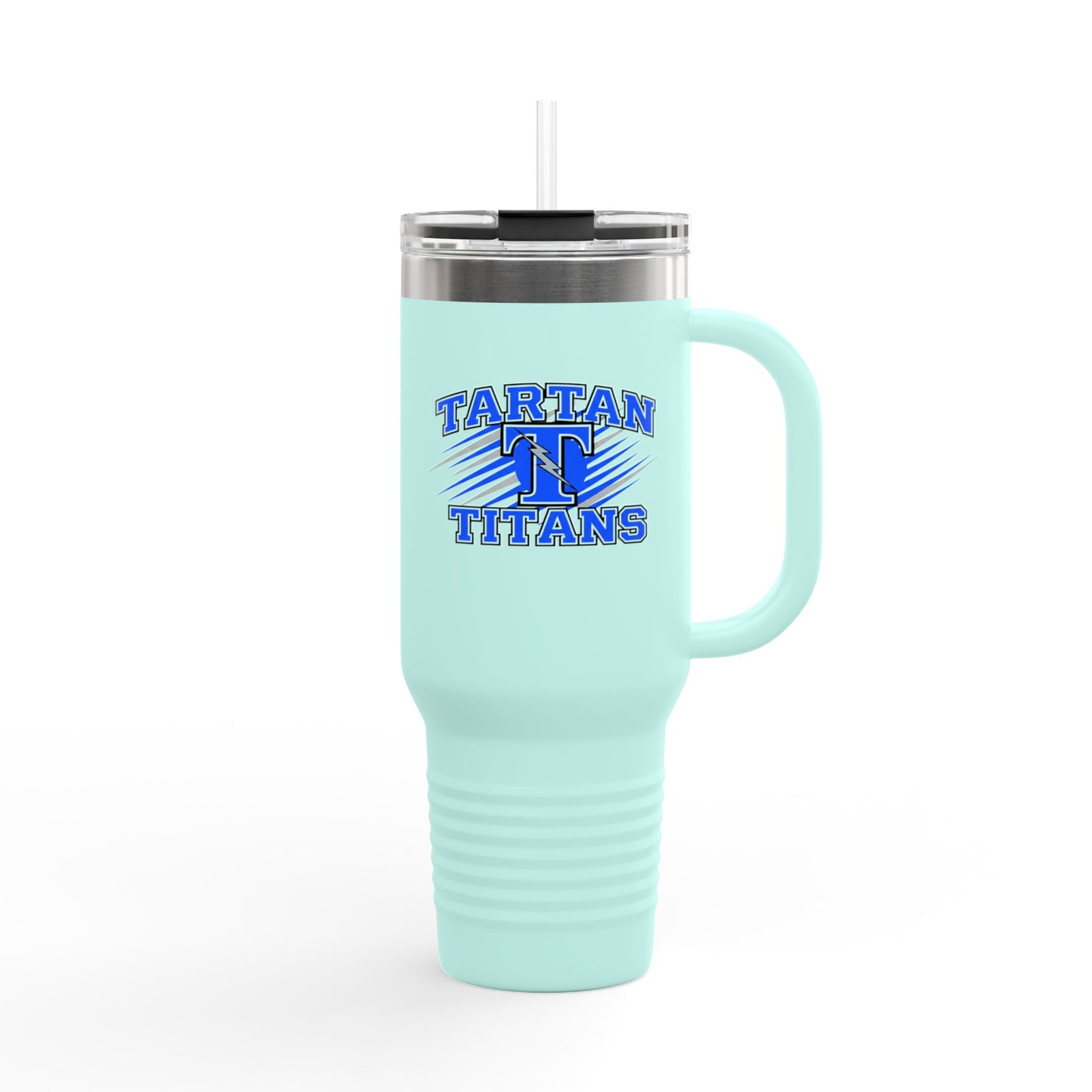 Tartan Titans Insulated Travel Mug - 40oz with Bold Lettering Perfect for Road Trips and Busy Days