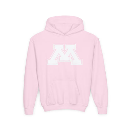 Minnetonka Skippers White M Logo Youth Sporty Hoodie