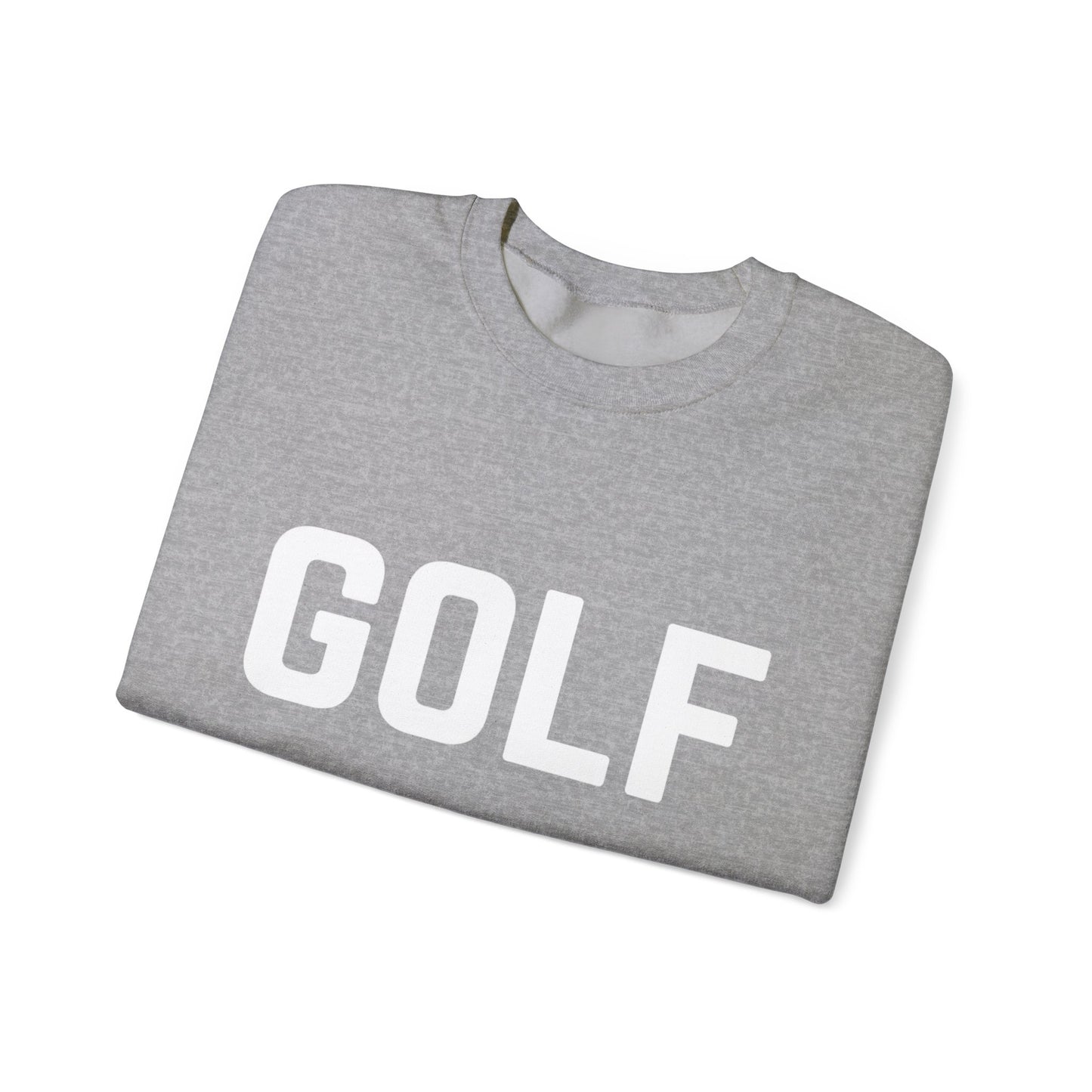 Embroidered Golf Crewneck Sweatshirt — Minimalist Bold Logo Pullover for Golfers