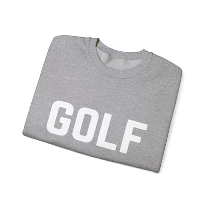 Embroidered Golf Crewneck Sweatshirt — Minimalist Bold Logo Pullover for Golfers