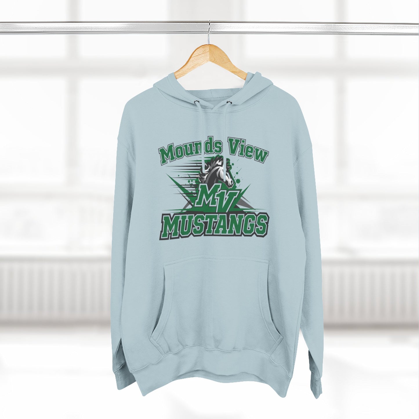 Mounds View Mustangs Three-Panel Fleece Hoodie
