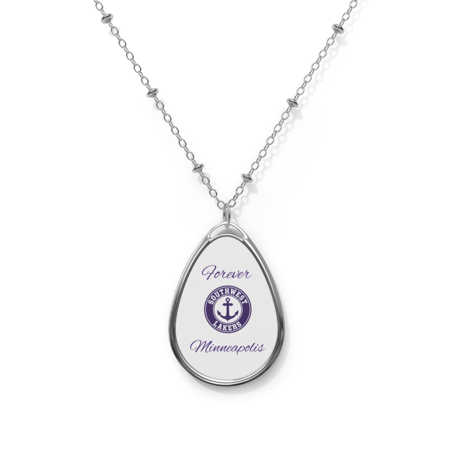 Minneapolis Southwest Lakers Oval Pendant "Forever" Necklace