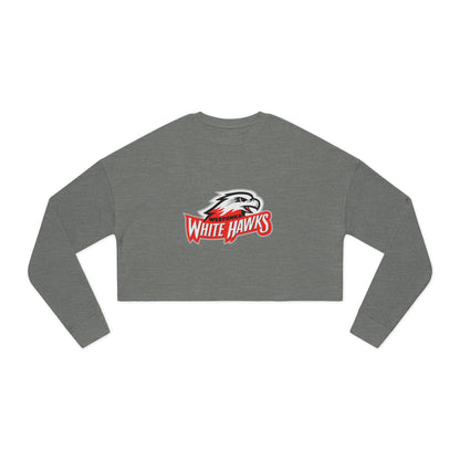 Mound Westonka White Hawks Trendy Women's Cropped Sweatshirt with Unique Graphic Design
