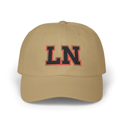 Lakeville North Panthers LN Baseball Cap with a beige color and embroidered 'LN' logo.