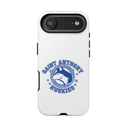 Saint Anthony Huskies Tough Phone Case — Protective White Phone Cover with Husky Logo
