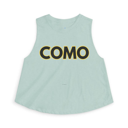 COMO Women's Crop Tank Top — Bold Retro Lettering Summer Crop
