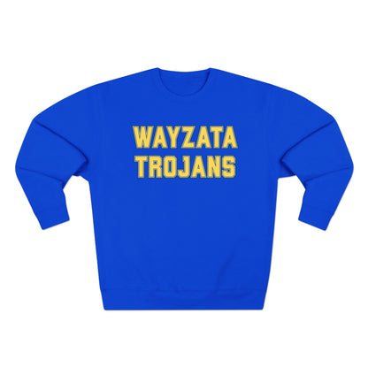 Unisex Crewneck Sweatshirt with Wayzata Trojans Design - Perfect for Sports Fans & Casual Wear