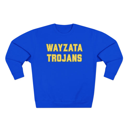 Unisex Crewneck Sweatshirt with Wayzata Trojans Design - Perfect for Sports Fans & Casual Wear