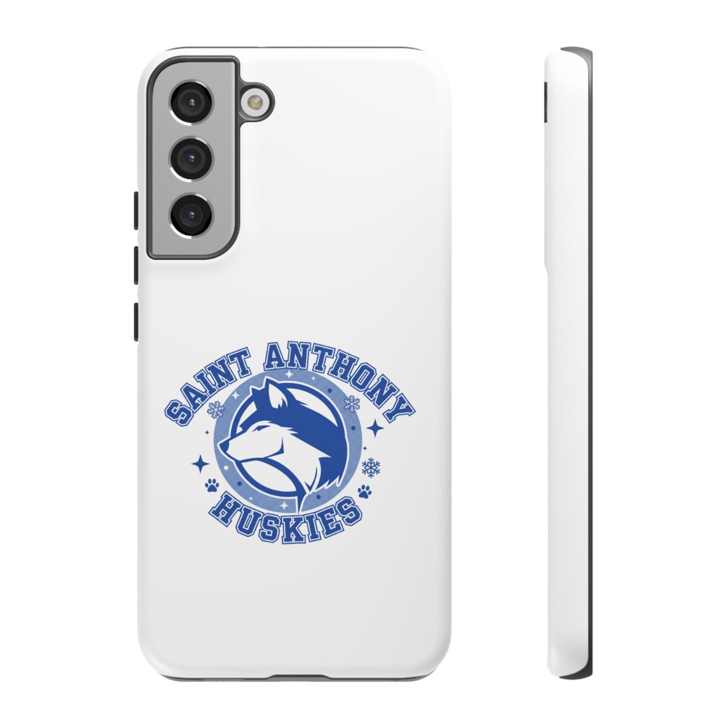 Saint Anthony Huskies Tough Phone Case — Protective White Phone Cover with Husky Logo