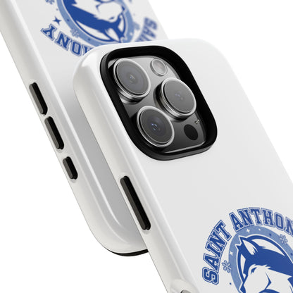 Saint Anthony Huskies Tough Phone Case — Protective White Phone Cover with Husky Logo
