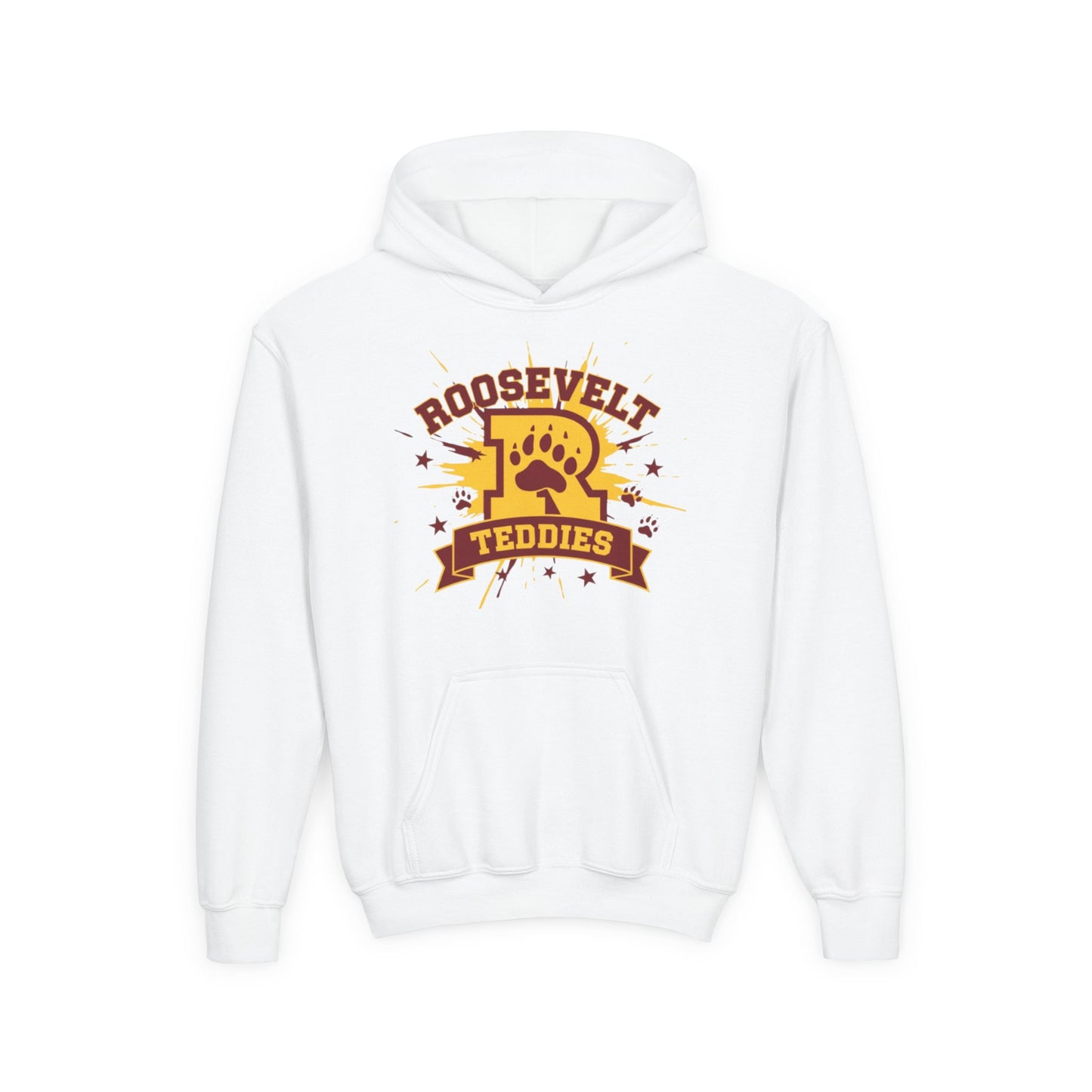 Minneapolis Roosevelt Teddies Youth Hooded Sweatshirt - School Spirit Wear with Bear Paw Print