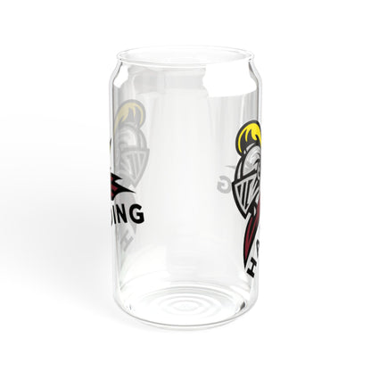 Harding Knights 16oz Sipper Glass with Straw - Stylish Drinkware for Fans